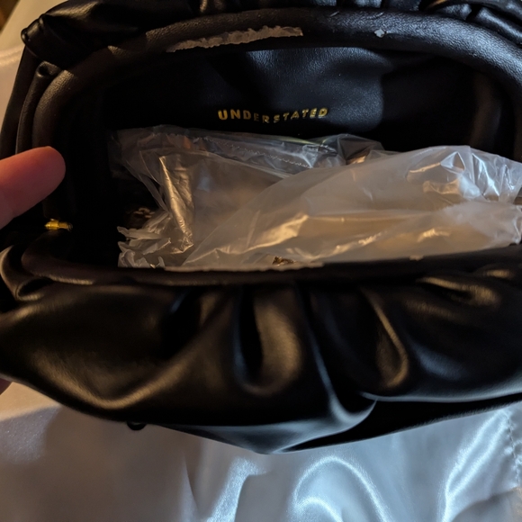 Understated Vegan Leather Crescent Clutch - Picture 6 of 7